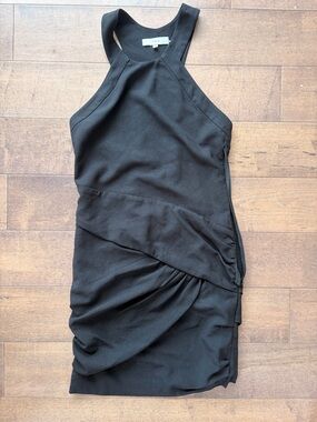 IRO Black Halter Ruched Mini Dress
